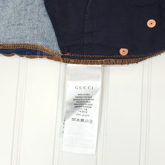 Gucci Floral Bloom Embroidered Stretch Denim Jeans in Blue I-0222a16 - Picture 14 of 16